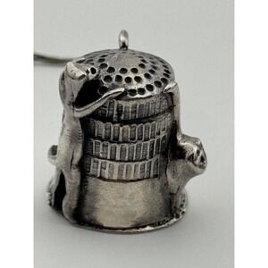REO Sterling Silver Cat Kitten Thimble Shaped Pendant